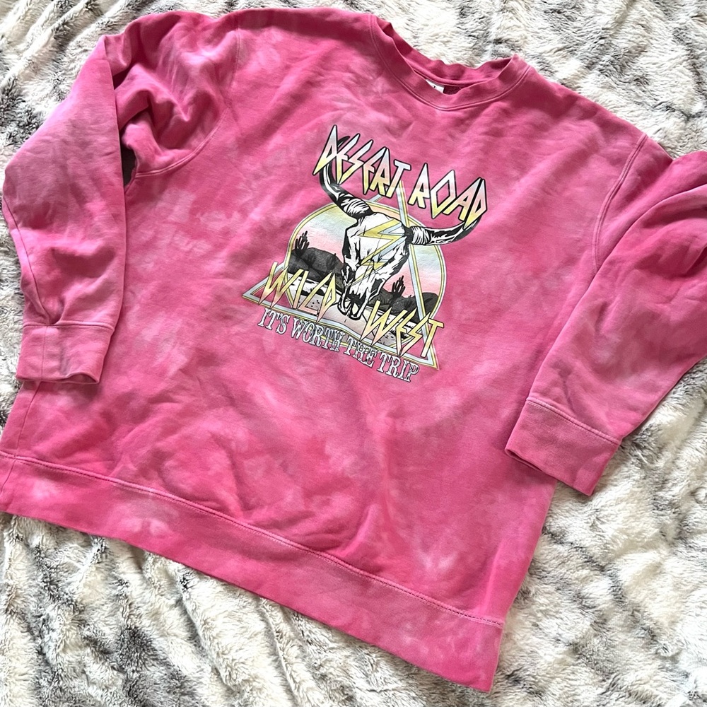Desert Road Wild West Hot Pink Graphic Sweatshirt L